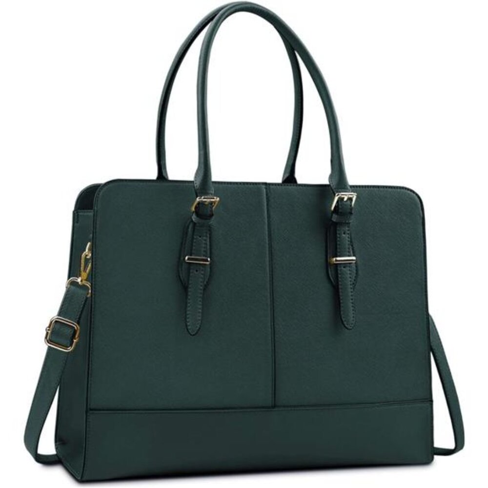 Womens Laptop Bag Leather Work Tote 15.6 Inch Waterproof Briefcase Shoulder